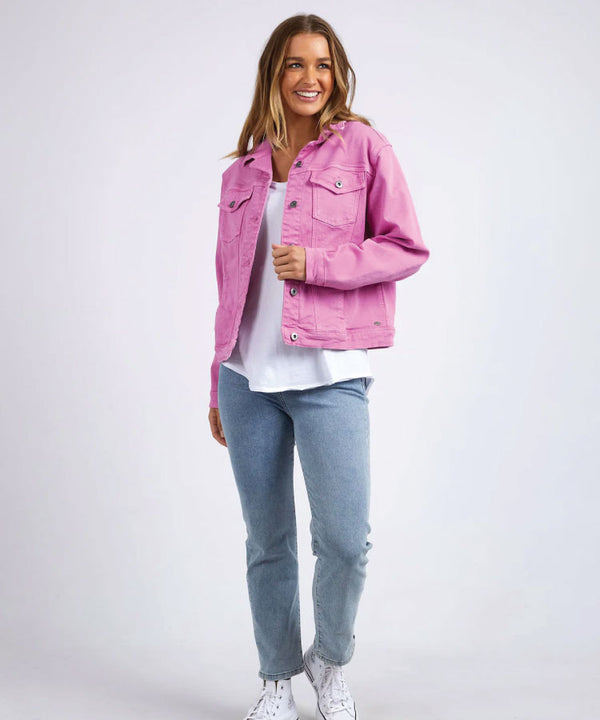 Elm Tilly Denim Jacket - Dark Pink