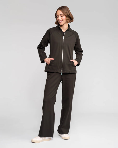 Vassalli Weekend Zip Front Leasure Jacket - Dark Hunter