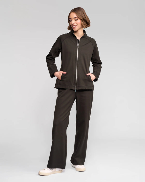 Vassalli Weekend Zip Front Leasure Jacket - Dark Hunter