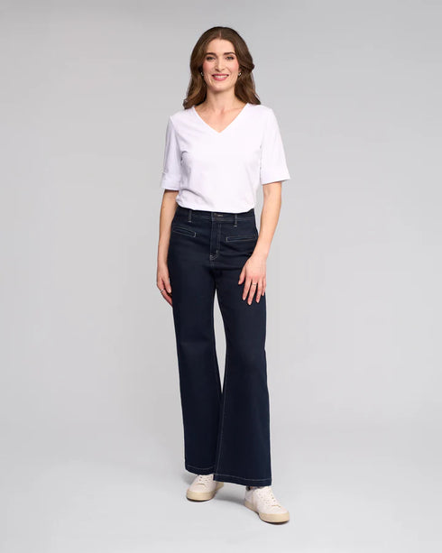 Vassalli Wide Leg Full Length Peace Jean (5015) - Indigo