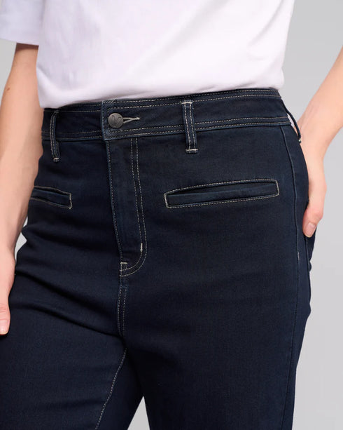 Vassalli Wide Leg Full Length Peace Jean (5015) - Indigo