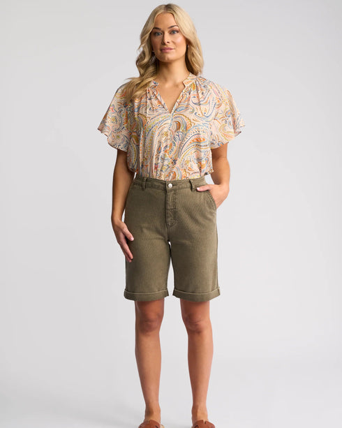 Vassalli Havana Slim Leg above the knee Short 5775A- Sage
