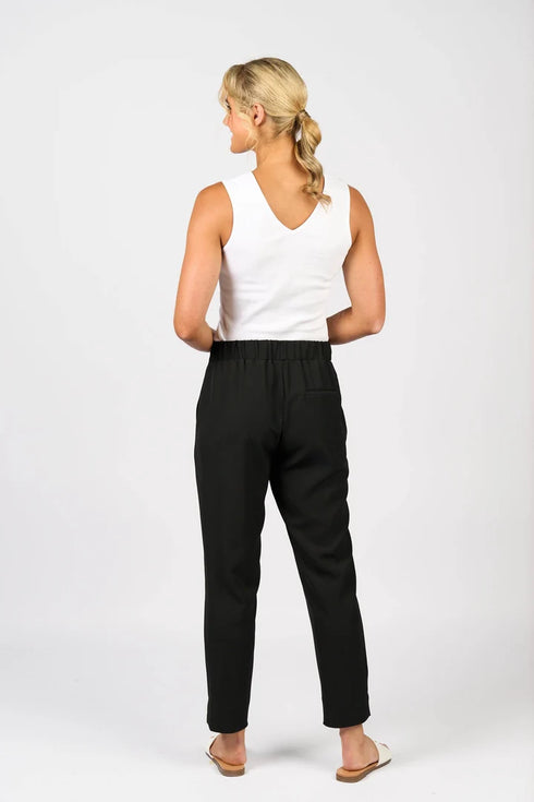 Vassalli Marble Relaxed leg Pant - Black