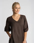Vassalli Newman V Neck Dress - Chocolate