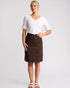 Vassalli Poppy  (372AVP)- Poplin Skirt - Chocolate