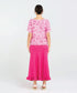 Black Stone Lydia Frill Trim Top - Vintage Rose Black