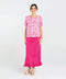 Black Stone Lydia Frill Trim Top - Vintage Rose Black
