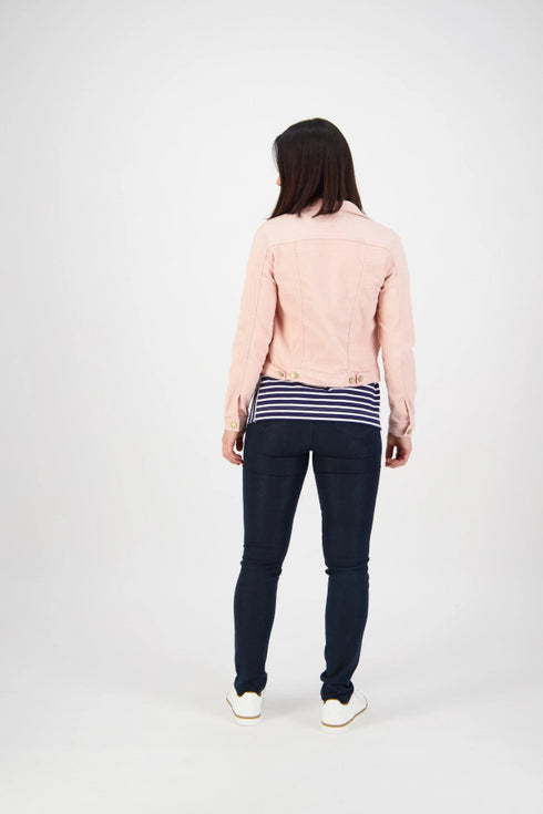 Pink Longline Distressed Denim Jacket | PrettyLittleThing