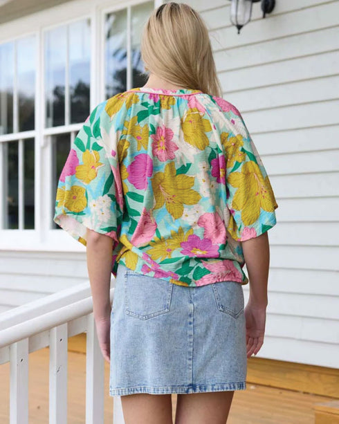 Charlo Val Blouse Green Floral