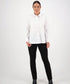 Vassalli Shirt with Contrast Stitching- White/Ink