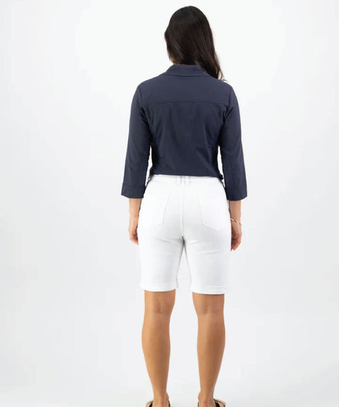 Vassalli Slim Leg above the knee Short 5775A- White Denim