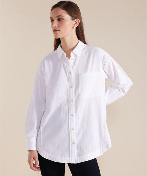 Marco Polo Relaxed Cotton Shirt White Gabriel s Fashion Footwear Classic casual women clothing