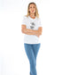 Jump Beaded Palm Tree Tee - White