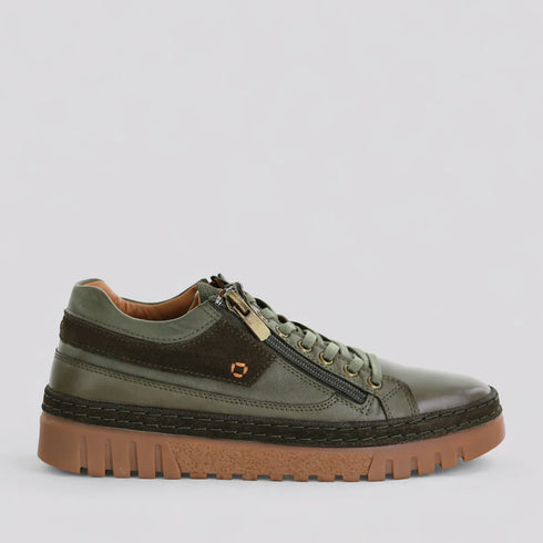 Cabello Active Wren Zip Sneaker - Khaki