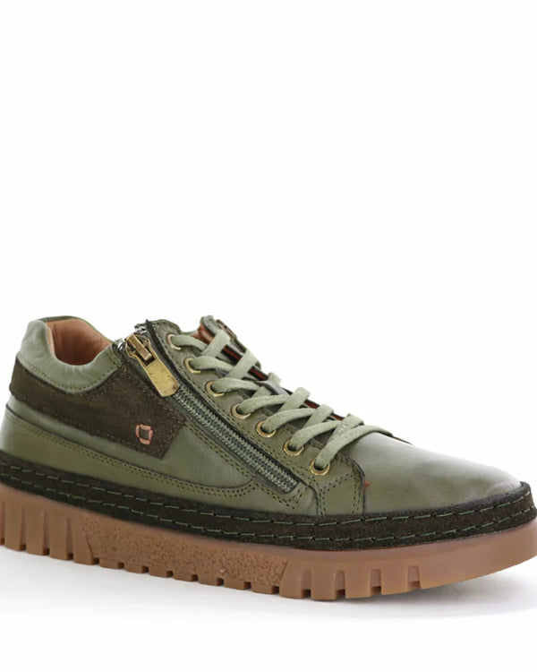Cabello Active Wren Zip Sneaker - Khaki