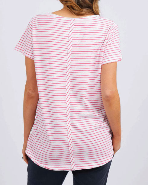 Elm Remi Stripe Tee- Melon / White stripe