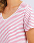 Elm Remi Stripe Tee- Melon / White stripe