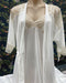 Essence White and Gold Lace and Tactel Robe
