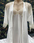 Essence White and Gold Lace and Tactel Robe