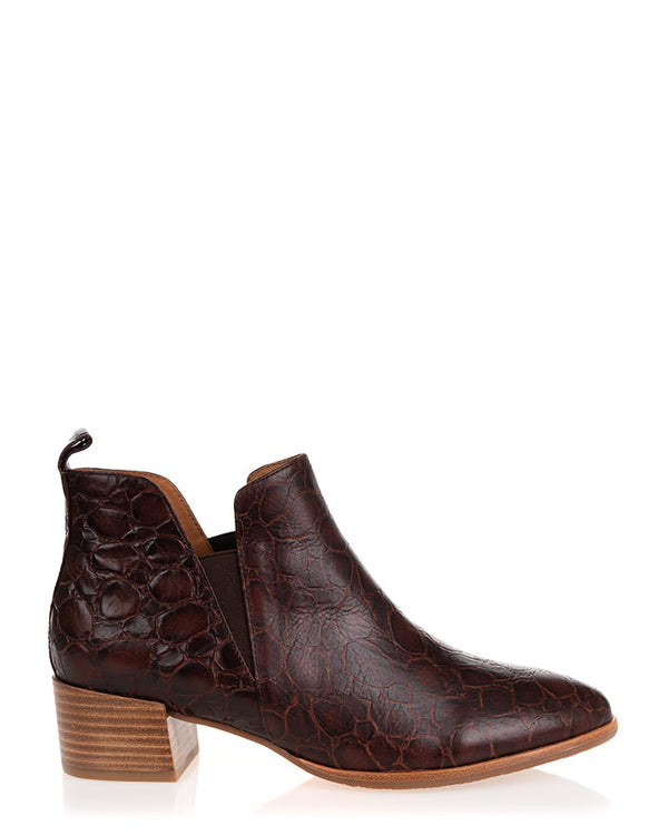 Anexia Bresley Ankle Boot Chocolate Croc