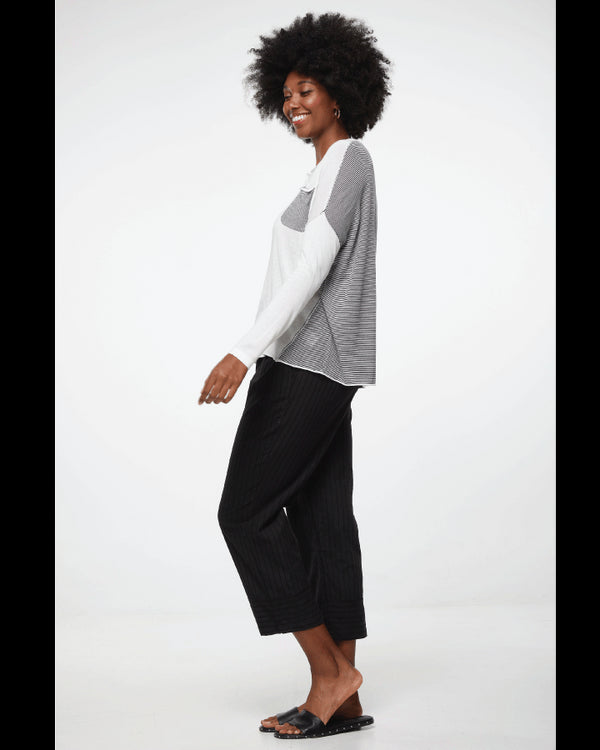 L D + C Every Day Relaxed Leg  Cotton Pants - Black