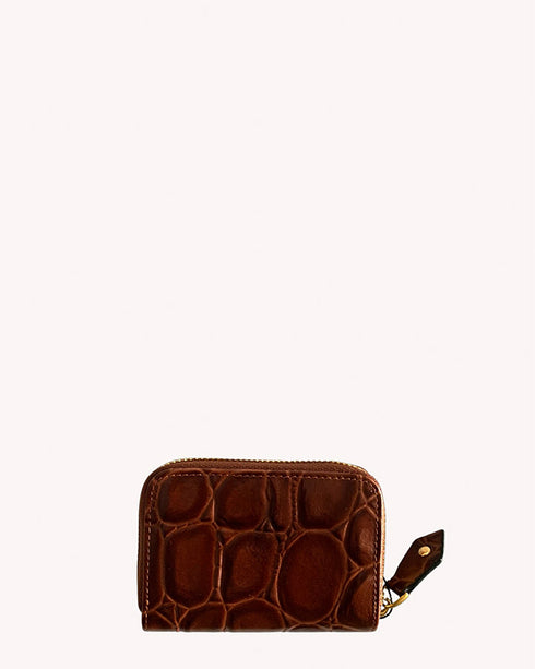 Campbell & Co Amber Card Wallet Chestnut Croc