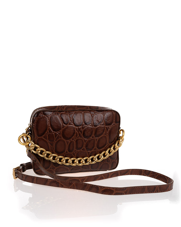 Campbell & Co Jasmine Chain Handbag Chestnut Croc – Gabriel's