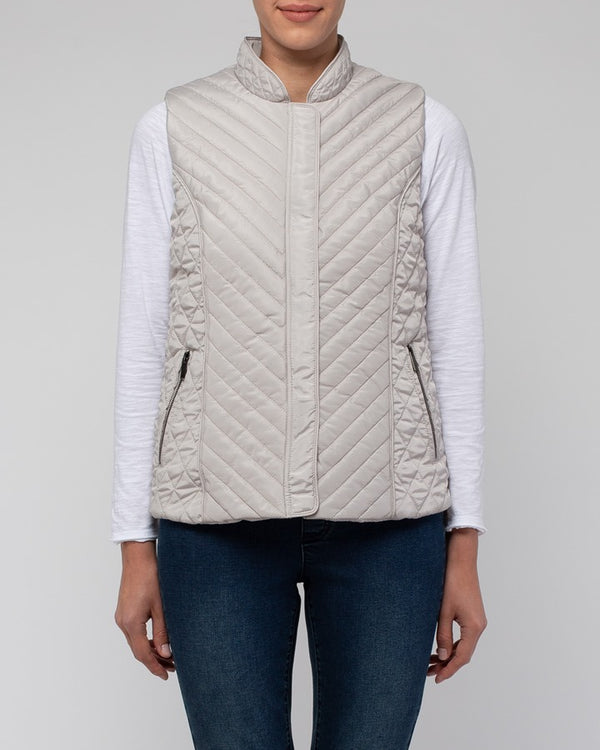 Cement Puff Quilted Vest Jump
