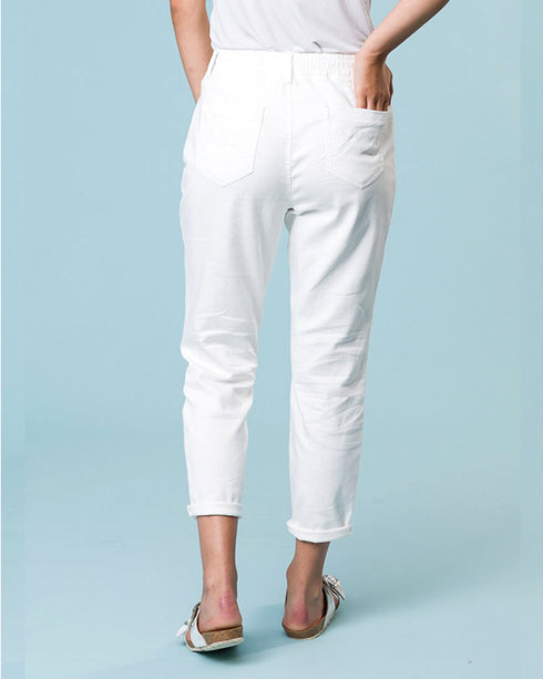 Classified Knit Denim Jeans White