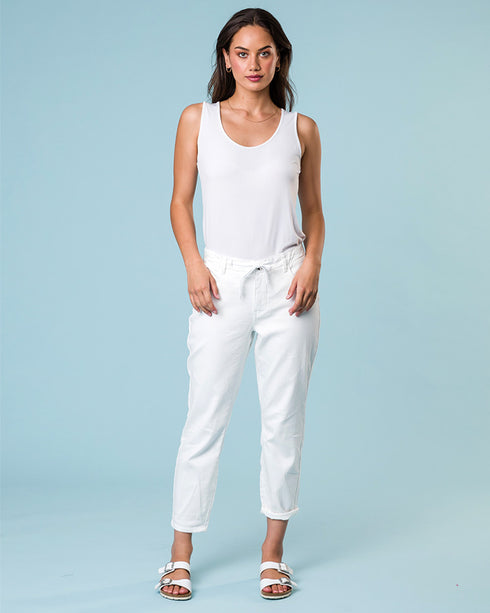 Classified Knit Denim Jeans White