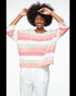 LD +C Stripe Boxy Jumper- Coral Combo (more a soft pink)