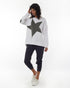 Elm Super Star Sweat Shirt White/Khaki Star