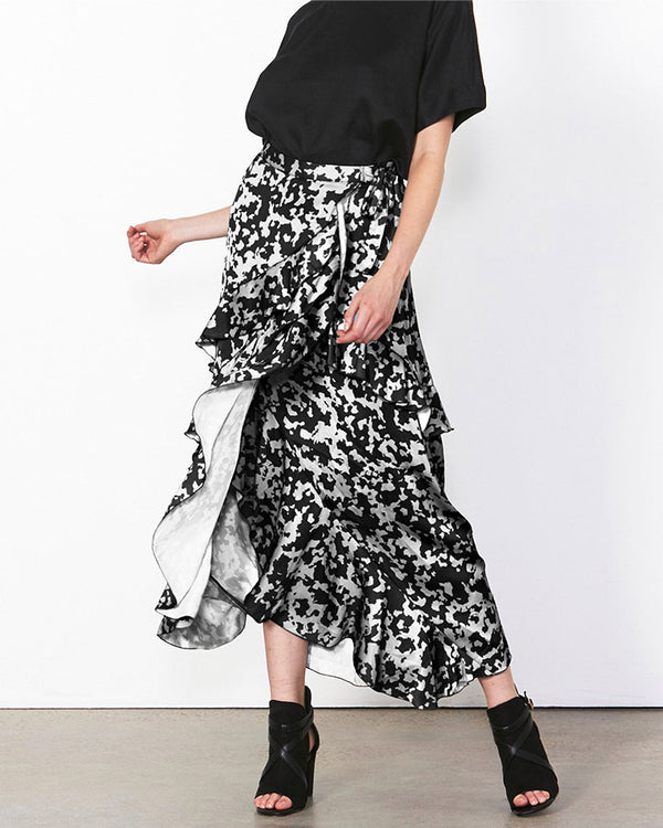 Fate + Becker Midnight Flyer Skirt - Abstract Black/White