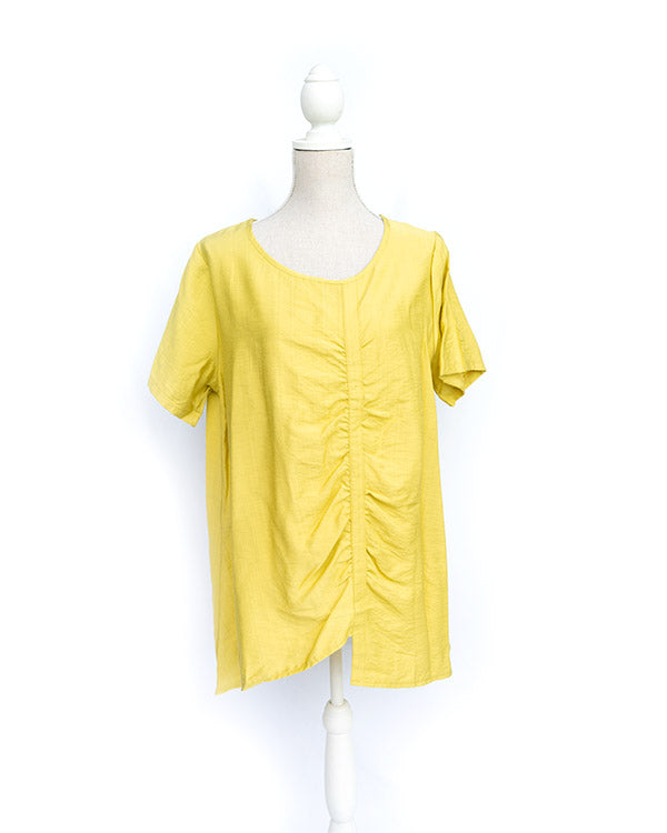 Front Gather Top Glam Cool Lemon
