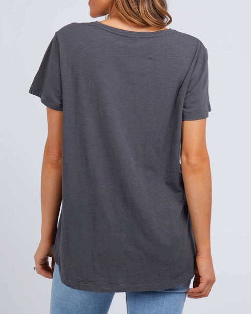 Elm Falling Stars  cotton Tee - Charcoal