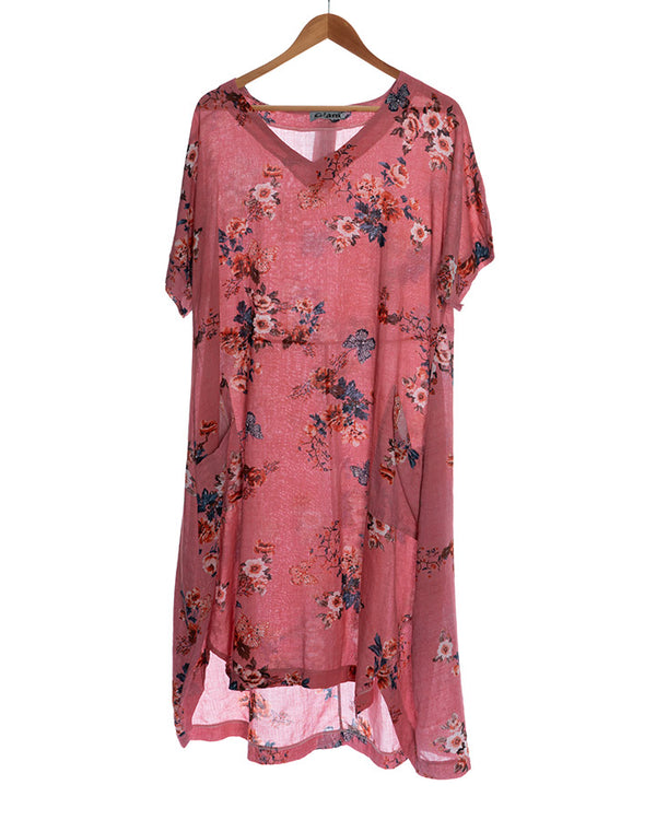 Glam Cotton Dress 2210 - Pink
