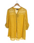 Made in Italy Lace Detail button Front Shirt Bamboo Gold