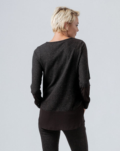 Moss Dara Knit Top/Sweater Black