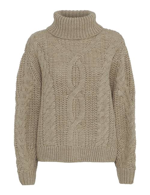 Penny Cable Jumper Beige - Women's Jumpers