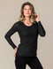 Piper Mesh Layering Tee body Lined Black