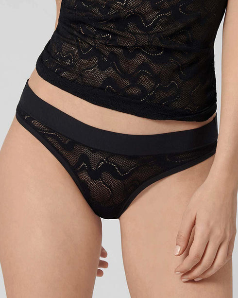 Sloggi Go Allround Lace Midi  Undies Black