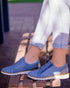 Sneaker Zip and Laces Leather Aaron - Denim