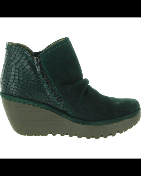 Fly London Yamy Wide Ankle Boot - Green Forest