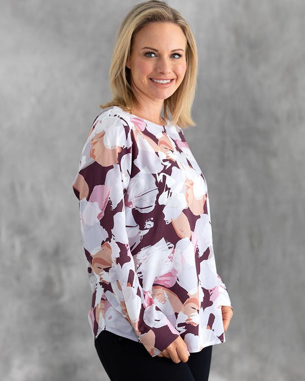 Yarra Trail Viscose Peony Print Top