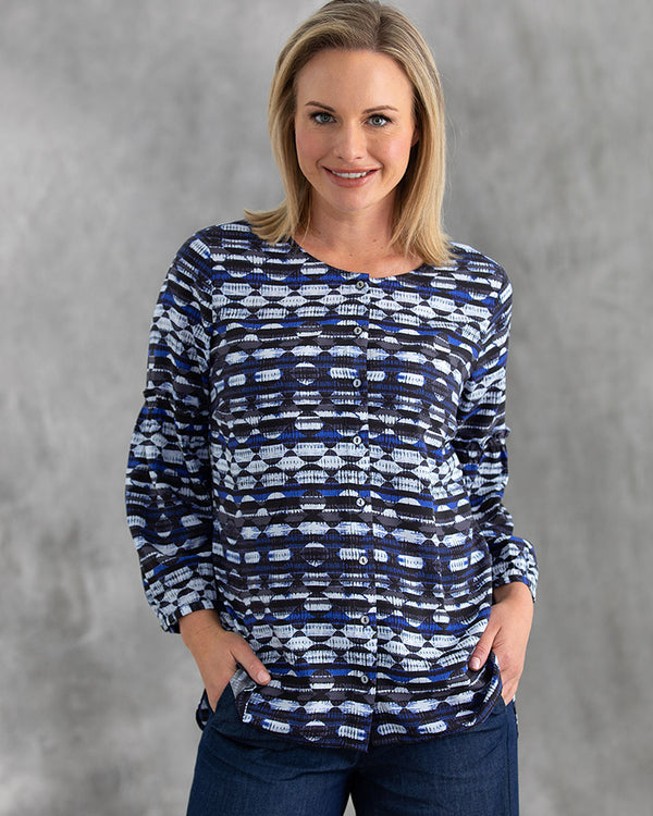 Yarra Trail Weave Print Button Front Shirt
