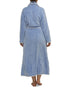Yuu Satin Trim Wrap Front Robe/Dressing Gown Winter Blue