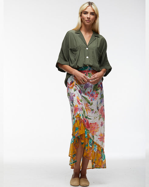 Z&P Drawstring Skirt Floral